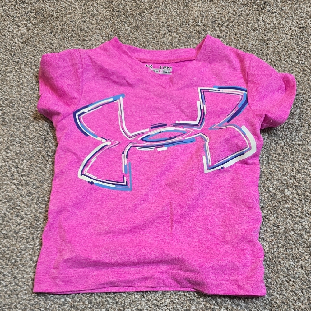 Under Armour Kids Magenta Tee with Logo